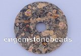 NGP629 5pcs 5*34mm red leopard skin gemstone donut pendants