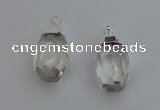 NGP6292 18*30mm - 22*35mm faceted nuggets white crystal pendants