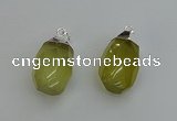 NGP6294 18*30mm - 22*35mm faceted nuggets lemon quartz pendants