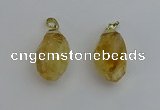 NGP6299 18*30mm - 22*35mm faceted nuggets citrine pendants