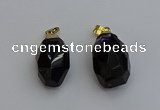 NGP6302 18*30mm - 22*35mm faceted nuggets smoky quartz pendants