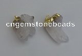 NGP6306 25*28mm - 25*35mm nuggets white crystal pendants