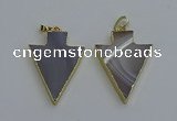 NGP6320 25*35mm - 30*40mm arrowhead agate gemstone pendants