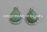 NGP6338 25*30mm teardrop amazonite gemstone pendants wholesale