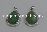 NGP6339 25*30mm teardrop green aventurine pendants wholesale