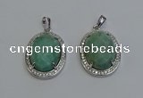 NGP6358 25*30mm oval amazonite gemstone pendants wholesale