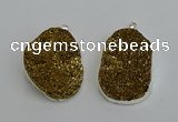 NGP6370 35*40mm - 30*45mm freeform plated druzy agate pendants