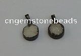 NGP6392 15mm - 16mm coin druzy agate gemstone pendants