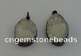 NGP6394 25*30mm - 35*40mm freeform druzy agate gemstone pendants