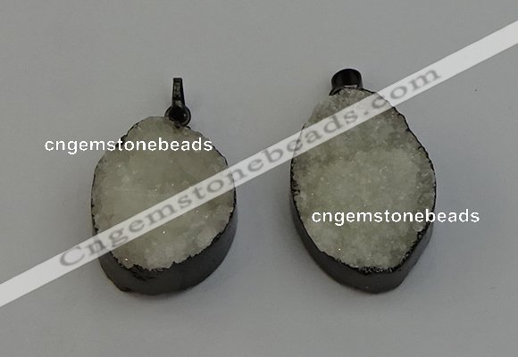 NGP6394 25*30mm - 35*40mm freeform druzy agate gemstone pendants