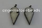 NGP6396 20*40mm - 25*45mm arrowhead druzy agate pendants