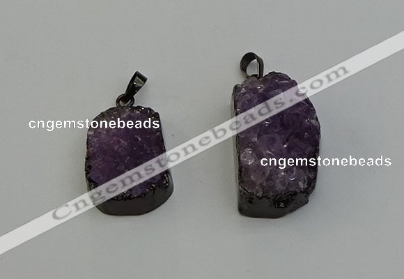 NGP6408 15*25mm - 16*28mm freeform druzy agate pendants