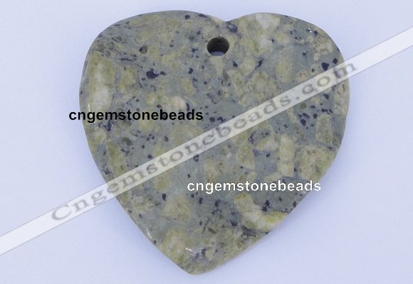 NGP641 5pcs 50*50mm heart kambaba jasper gemstone pendants