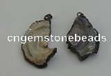 NGP6414 30*35mm - 35*40mm freeform plated druzy agate pendants