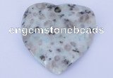 NGP642 5pcs 50*50mm heart kiwi stone pendants jewelry wholesale