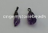 NGP6420 12*28mm - 15*30mm nuggets amethyst gemstone pendants