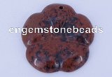 NGP643 5pcs 6*40mm flower mahogany obsidian gemstone pendants