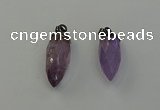 NGP6432 12*24mm - 15*30mm faceted bullet amethyst pendants