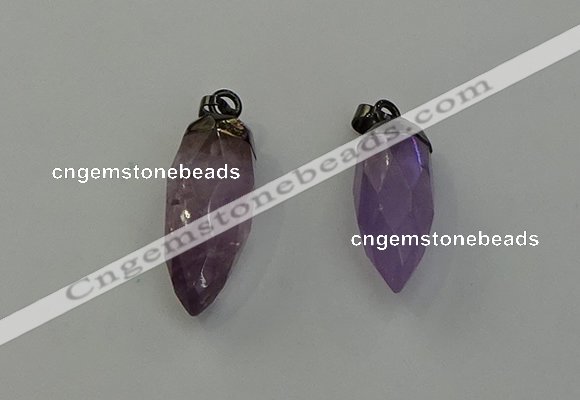 NGP6432 12*24mm - 15*30mm faceted bullet amethyst pendants