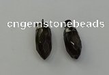 NGP6435 12*24mm - 15*30mm faceted bullet smoky quartz pendants