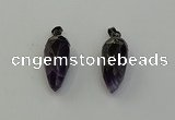 NGP6436 12*24mm - 15*30mm faceted bullet amethyst pendants