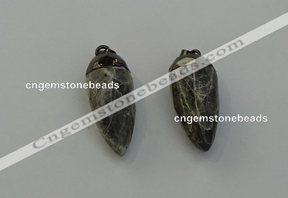 NGP6440 12*24mm - 15*30mm faceted bullet labradorite pendants