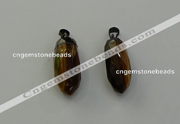 NGP6444 12*24mm - 15*30mm faceted bullet yellow tiger eye pendants