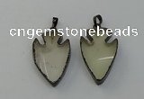 NGP6452 22*28mm - 25*35mm arrowhead lemon quartz pendants