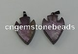 NGP6454 22*28mm - 25*35mm arrowhead amethyst gemstone pendants