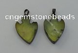 NGP6456 22*28mm - 25*35mm arrowhead green rutilated quartz pendants