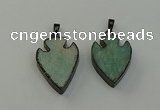 NGP6460 22*28mm - 25*35mm arrowhead amazonite gemstone pendants