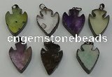 NGP6468 22*28mm - 25*35mm arrowhead mixed gemstone pendants