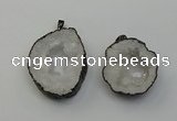 NGP6480 30*35mm - 35*45mm freeform druzy agate gemstone pendants