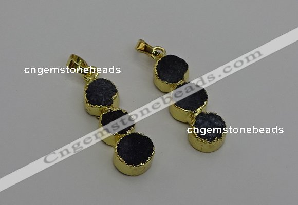 NGP6535 10*32mm druzy agate gemstone pendants wholesale