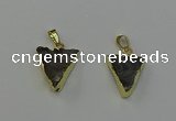 NGP6548 18*20mm - 20*25mm triangle druzy agate gemstone pendants