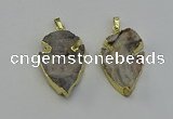 NGP6552 25*35mm - 26*40mm arrowhead druzy agate pendants