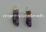 NGP6556 10*20mm - 11*30mm sticks druzy amethyst pendants