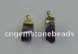 NGP6557 10*20mm - 11*30mm sticks druzy amethyst pendants