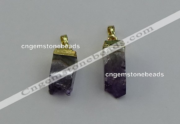 NGP6557 10*20mm - 11*30mm sticks druzy amethyst pendants