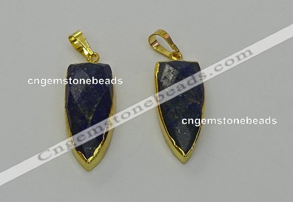 NGP6564 12*35mm - 15*40mm arrowhead lapis lazuli pendants