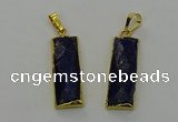 NGP6567 14*30mm - 15*38mm faceted rectangle lapis lazuli pendants