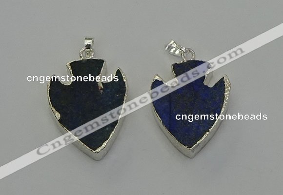 NGP6569 22*28mm - 25*35mm arrowhead lapis lazuli pendants