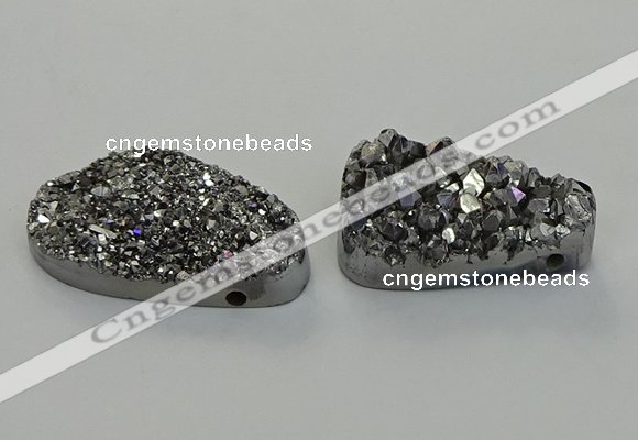 NGP6571 25*40mm - 26*42mm freeform plated druzy agate pendants