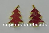 NGP6576 30*40mm - 32*40mm Christmas tree sea sediment jasper pendants