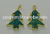 NGP6578 30*40mm - 32*40mm Christmas tree sea sediment jasper pendants