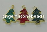 NGP6581 30*40mm - 32*40mm Christmas tree sea sediment jasper pendants