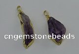 NGP6602 15*50mm - 25*45mm freeform druzy amethyst pendants