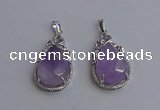 NGP6608 22*30mm faceted teardrop light amethyst gemstone pendants