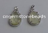 NGP6611 22*30mm faceted teardrop lemon quartz gemstone pendants