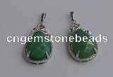 NGP6616 22*30mm faceted teardrop green aventurine gemstone pendants